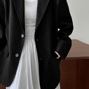 Waffle Textured Oversized Blazer